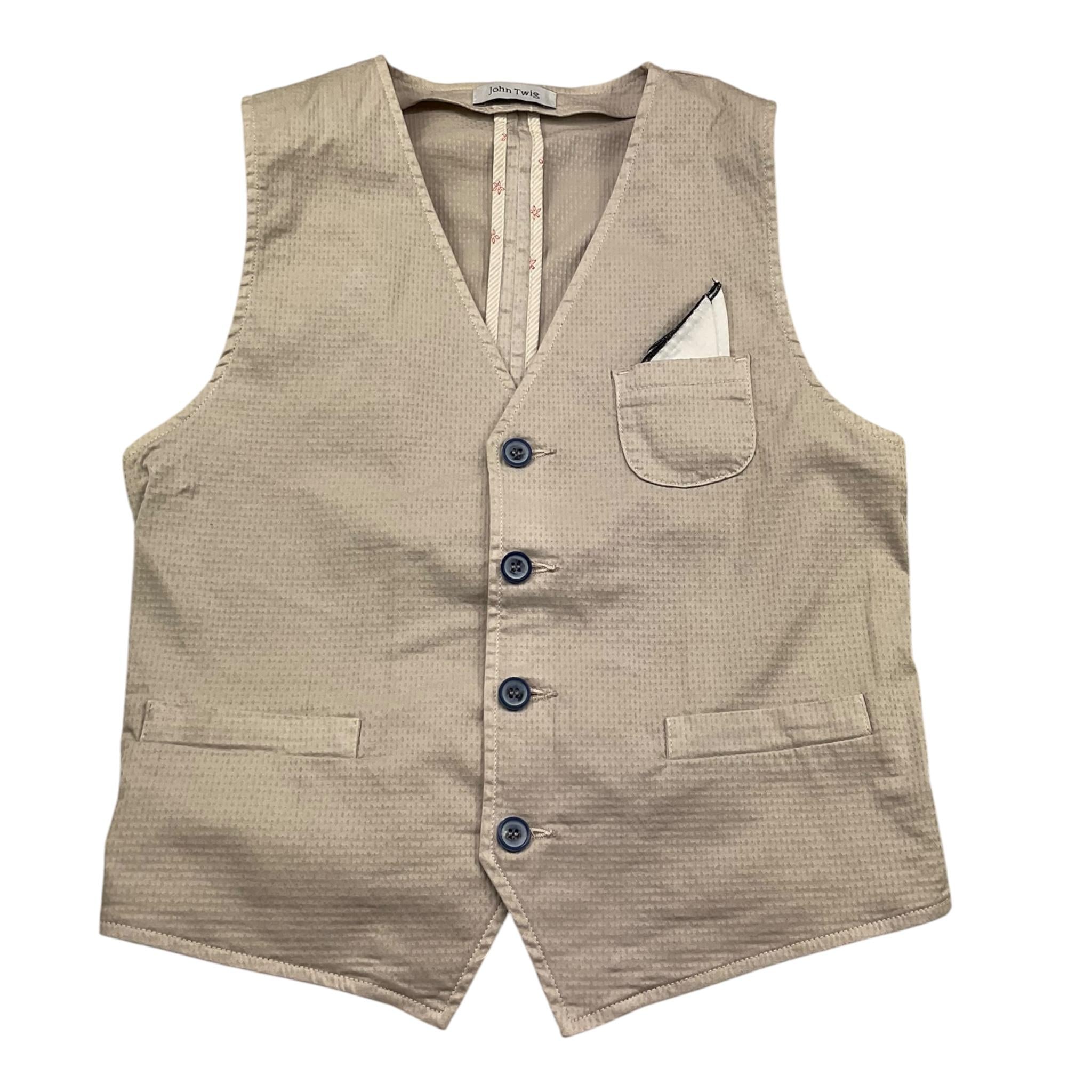 John Twing Gilet Tinta Unita con Stampe per Bambino JT243 SABBIA JOHN TWING 