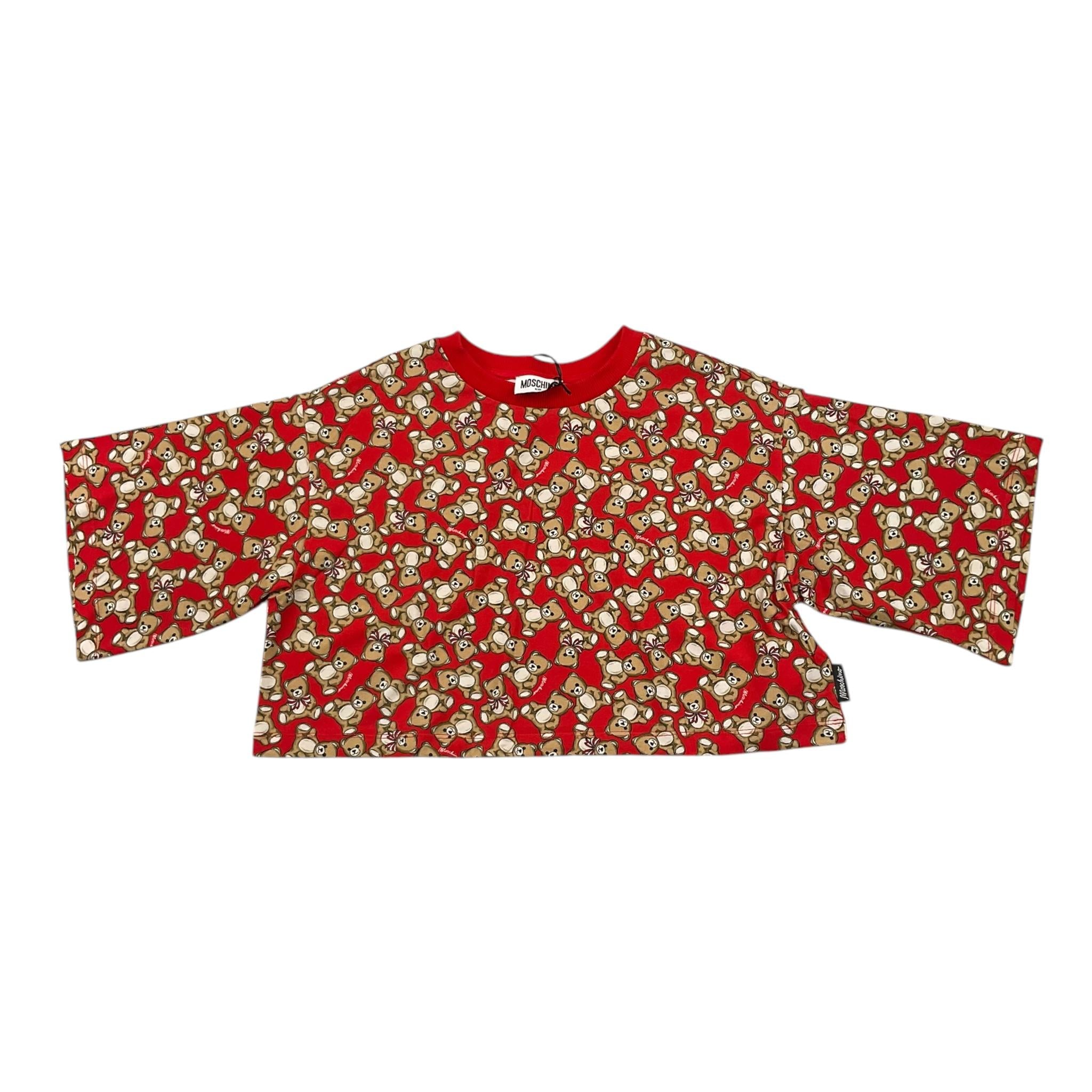 MOSCHINO t-shirt tinta unita modello crop con stampa Rosso per Bambina HBM062 ROSSO MOSCHINO 