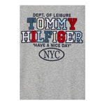 TOMMY HILFIGER felpa chiusa con cappuccio tinta unita con logo Grigio per Bambino KB0KB09050 GRIGIO TOMMY HILFIGER 