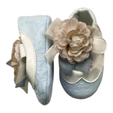 Marlu‘ Schlichte Schuhe mit blauen Blumenapplikationen für Neugeborene