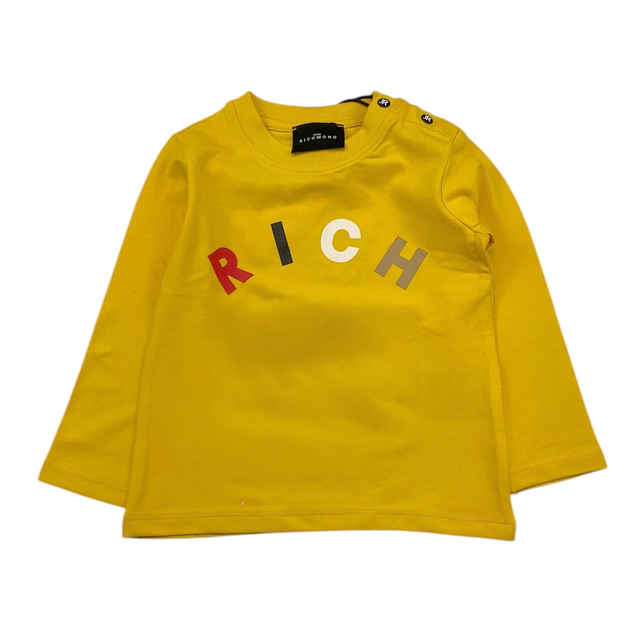 JOHN RICHMOND shirt girocollo tinta unita con stampa Giallo per Neonata RIA24066TS GIALLO JOHN RICHMOND 