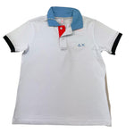 Sun68 Polo Mezza Manica Tinta Unita per Bambino CPA35316 BIANCO SUN68 
