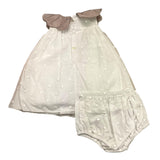 La Stupenderia – Einfarbiges, ärmelloses Kleid mit Tüll und weißer Culotte für Neugeborene