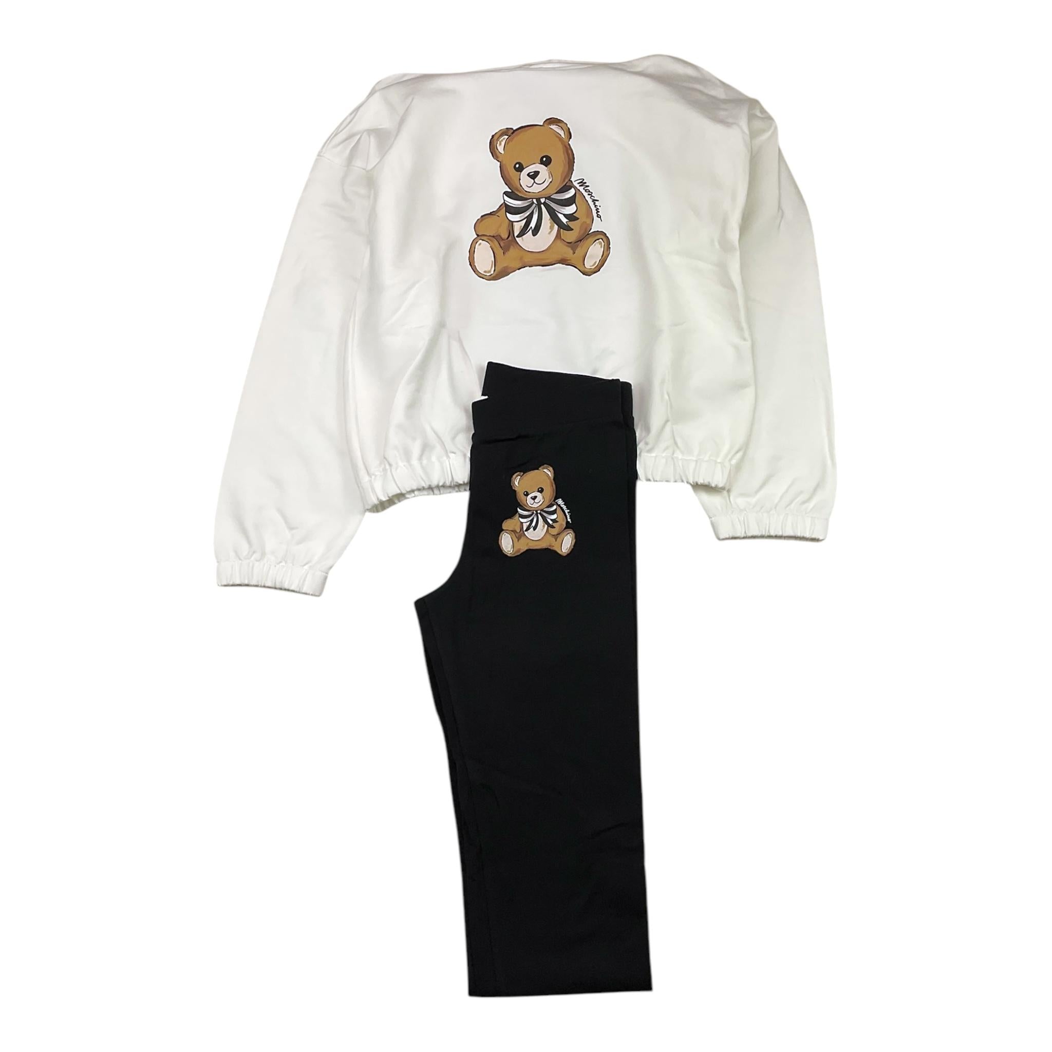MOSCHINO completo 2pz bicolore felpa-leggins Bianco/nero per Bambina HDK036 BIANCO/NERO MOSCHINO 