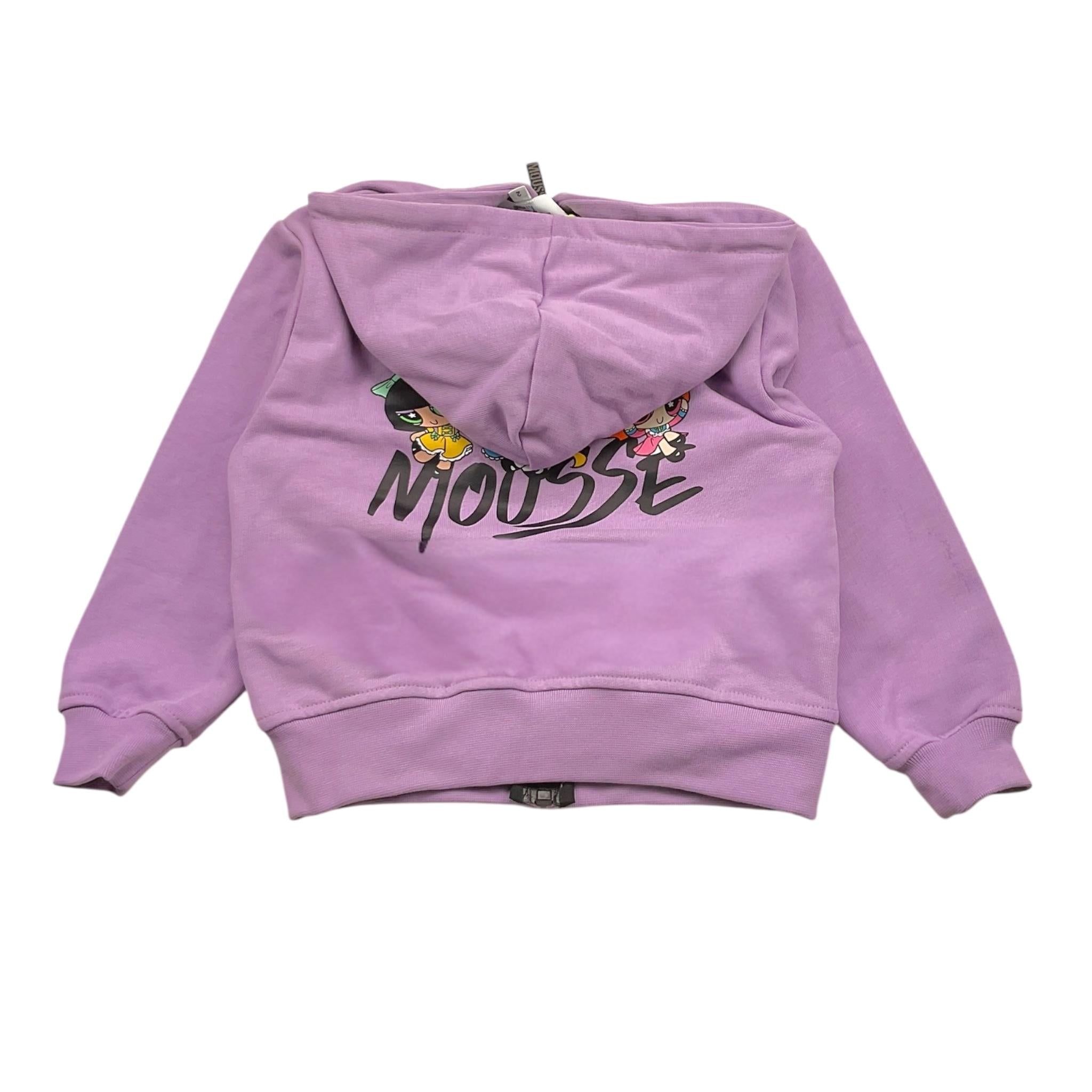 MOUSSE felpa tinta unita con zip e cappuccio Viola per Neonata HKFZ362L VIOLA MOUSSE 
