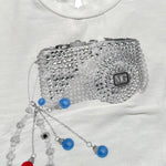 Miss Grant T-Shirt Girocollo tinta unita con Stampa Bianco per Bambina MG1235 BIANCO MISS GRANT 