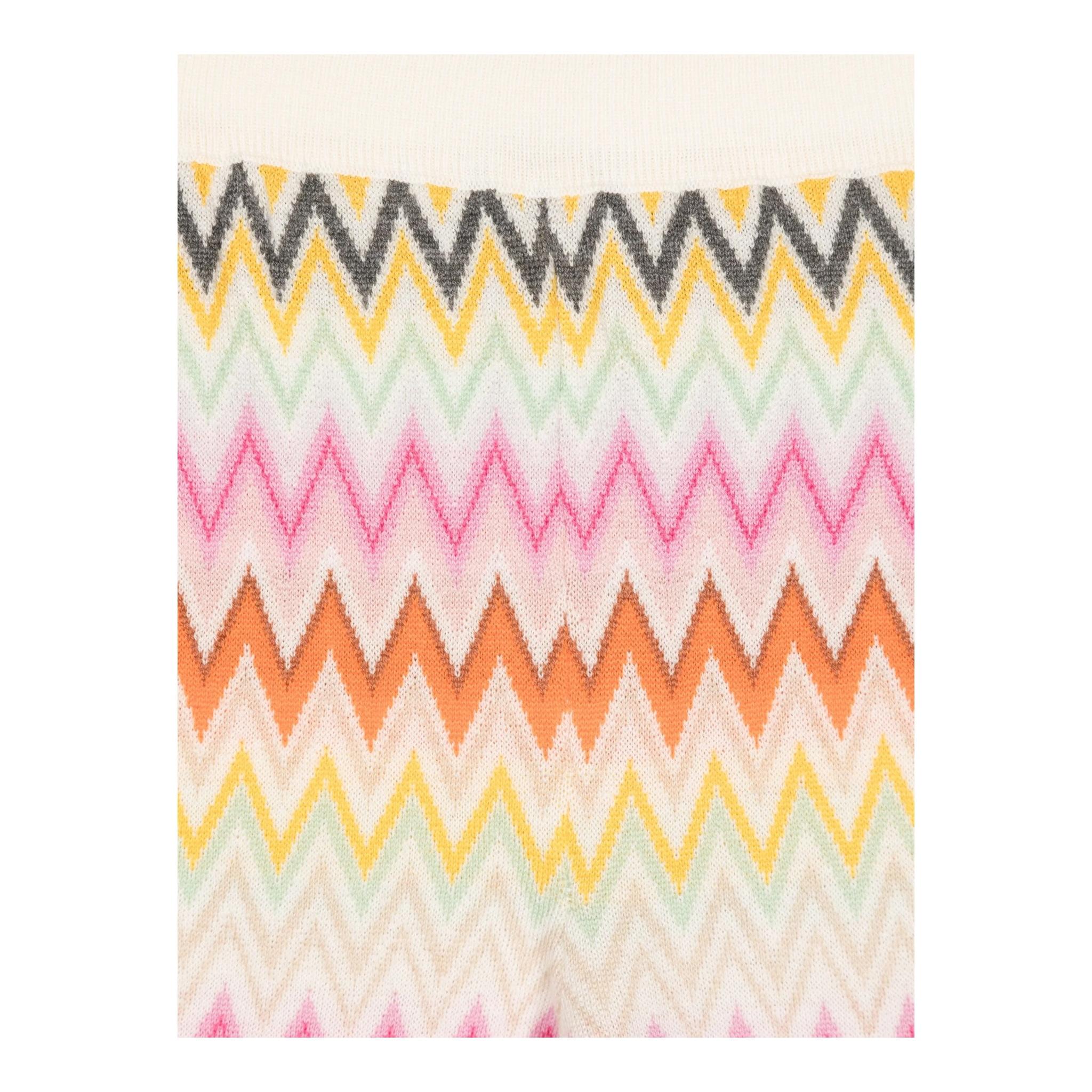 MISSONI pantalone modello a palazzo tinta unita con fantasia Bianco per Bambina MV6B10 BIANCO MISSONI 