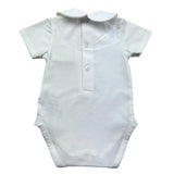 Le Bebe Body Mezza Manica Tinta Unita con Colletto per Neonata LBG6255 BIANCO LE BEBE 