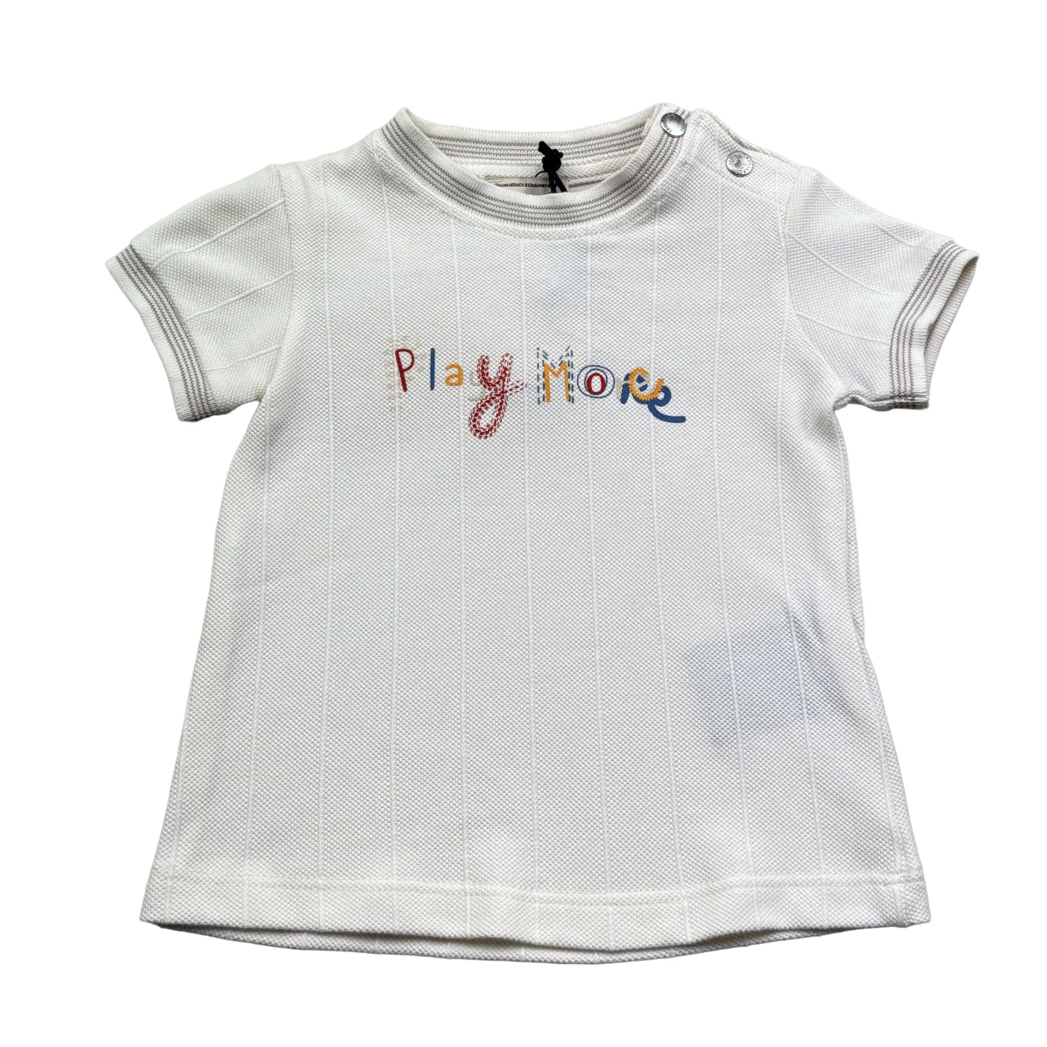 Trussardi T-Shirt Girocollo Tinta Unita con Stampe per Neonato TIP26083TS PANNA TRUSSARDI 