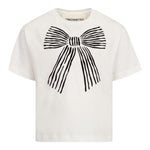 Simonetta T-Shirt Girocollo Tinta Unita con Stampa per Bambina SW8A01 BIANCO SIMONETTA 