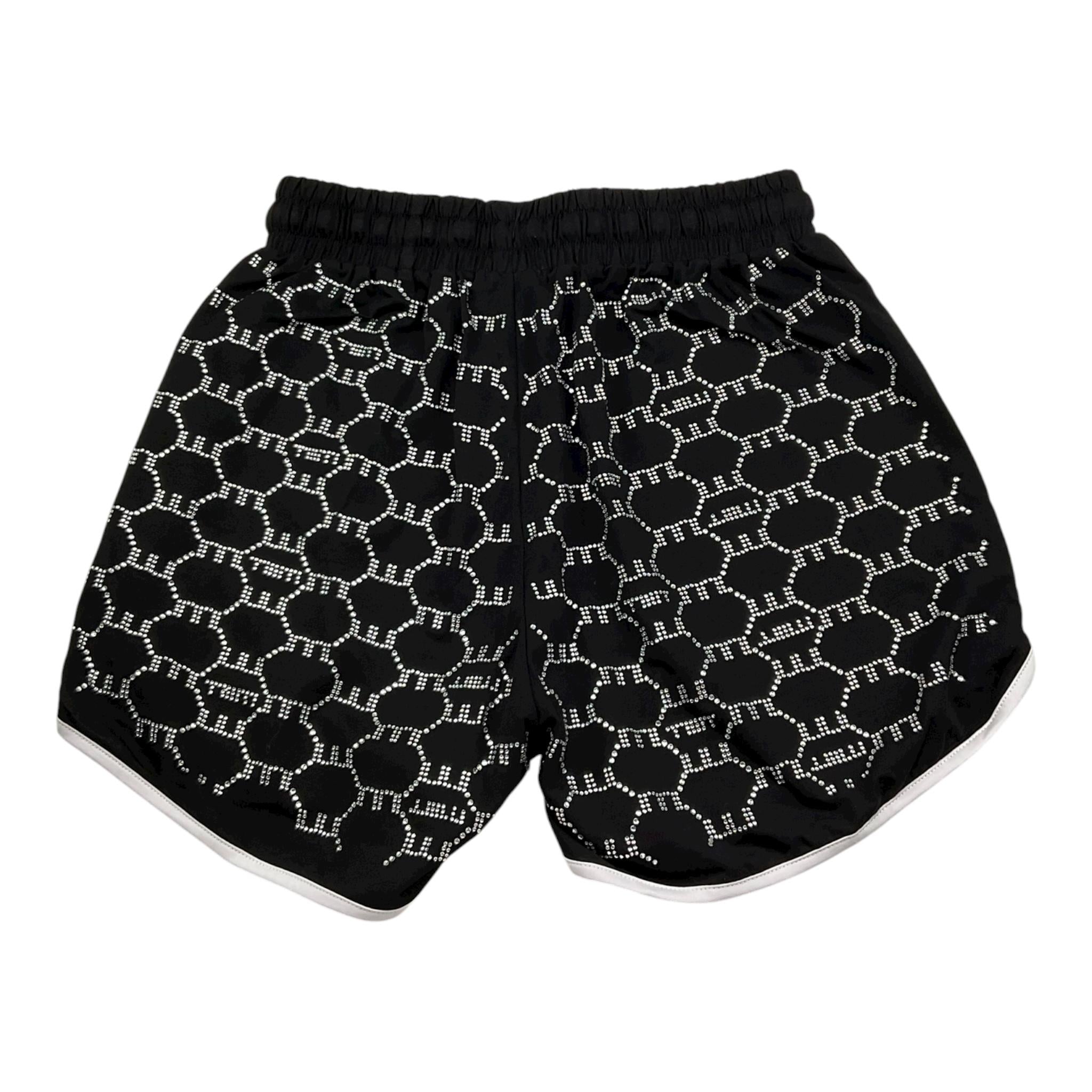 Met Short Tinta Unita con Brillantini per Bambina ME244 NERO MET 