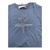 Cesare Paciotti T-Shirt, einfarbig, Rundhalsausschnitt, mit blauem Logo-Print für Neugeborene