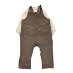 CALAMARO completo 2pz camicia-salopette bicolore Panna/marrone per Neonato 11064N PANNA/MARRONE CALAMARO 