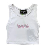 Disclaimer Einfarbiges Tanktop mit Rundhalsausschnitt und weißem Aufdruck für Mädchen