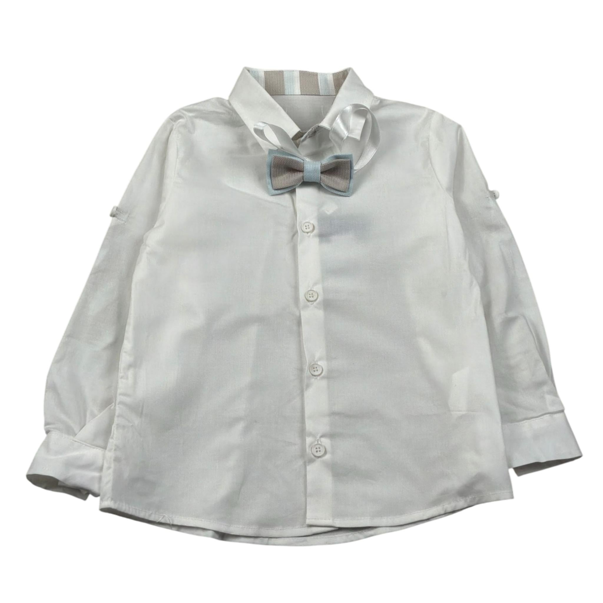 New Gereration Camicia Manica Lunga tinta unita E Papillon Panna per Neonato 41162N PANNA NEW GERERATION 