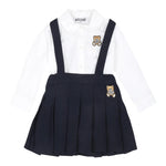 MOSCHINO completo 2 pezzi camicia-salopette Bianco/blu per Neonata MDK02U BIANCO/BLU MOSCHINO 