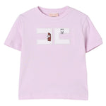 Elisabetta Franchi T-Shirt Girocollo Tinta Unita con Logo per Neonata EGTS090N LILLA ELISABETTA FRANCHI 