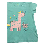 Losan Rundhals-T-Shirt einfarbig mit Kontrastdruck Hellblau für Baby-Mädchen