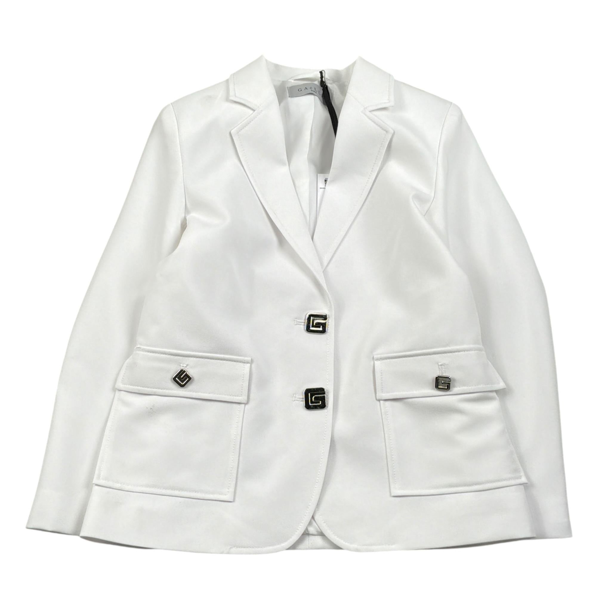Gaelle Giacca tinta unita con Bottoni Bianco per Bambina 2745J00525 BIANCO GAELLE 