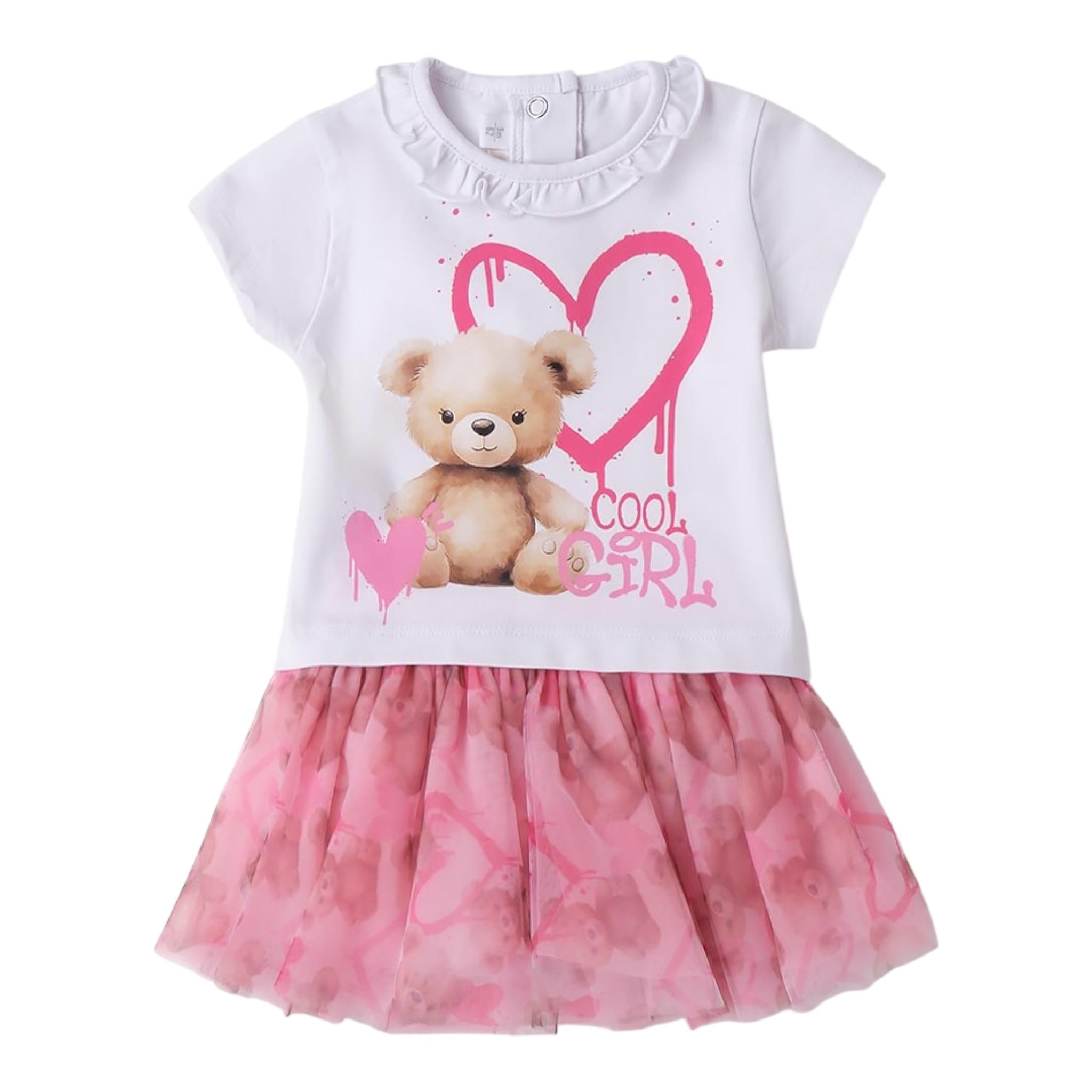 Mini Banda Completo 2 Pezzi T-Shirt-Gonna Bianco per Neonata 3B754XXX BIANCO MINI BANDA 