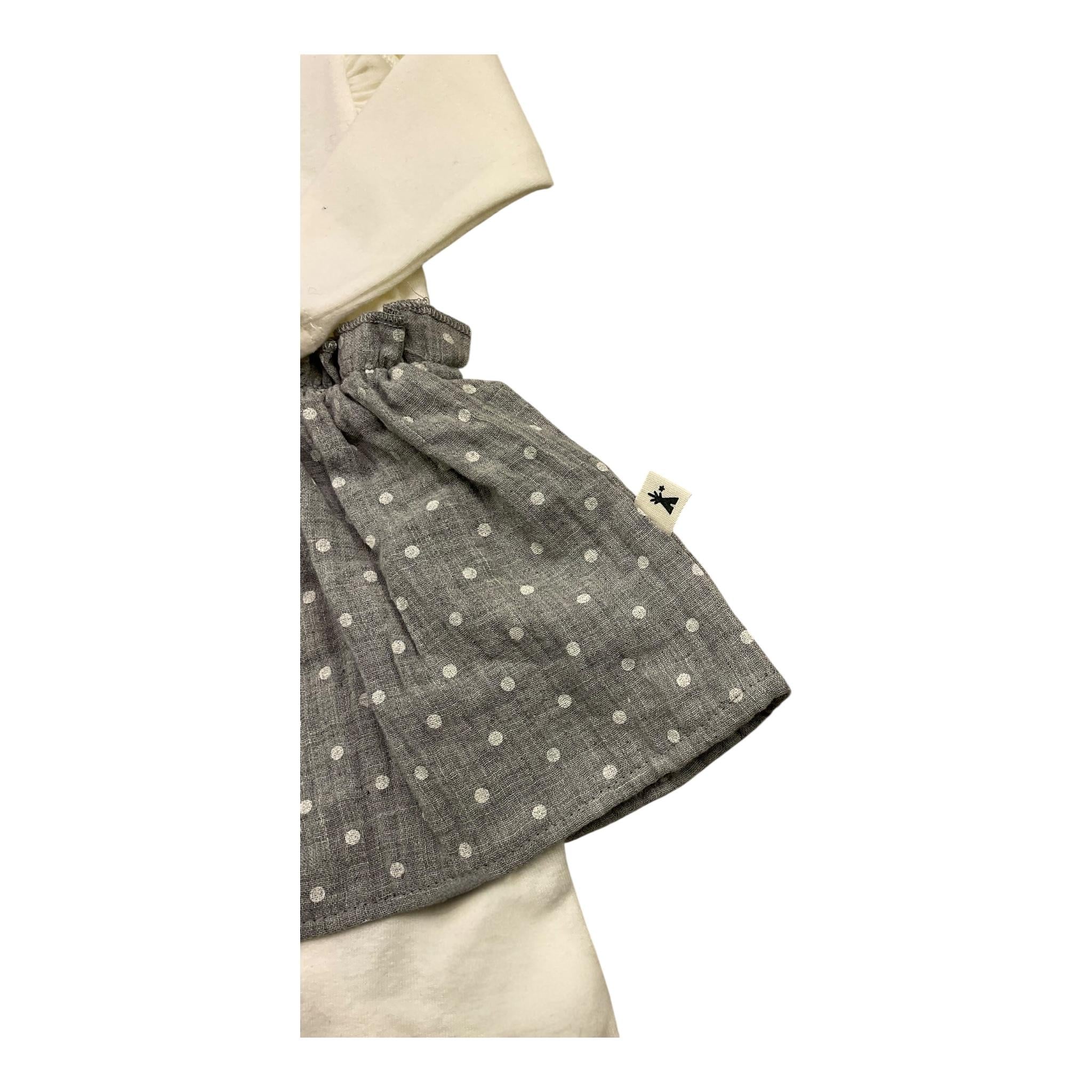 PETIT INDI tutina manica lunga tinta unita con gonna in contrasto Panna per Neonata AW24B0103 PANNA PETIT INDI 