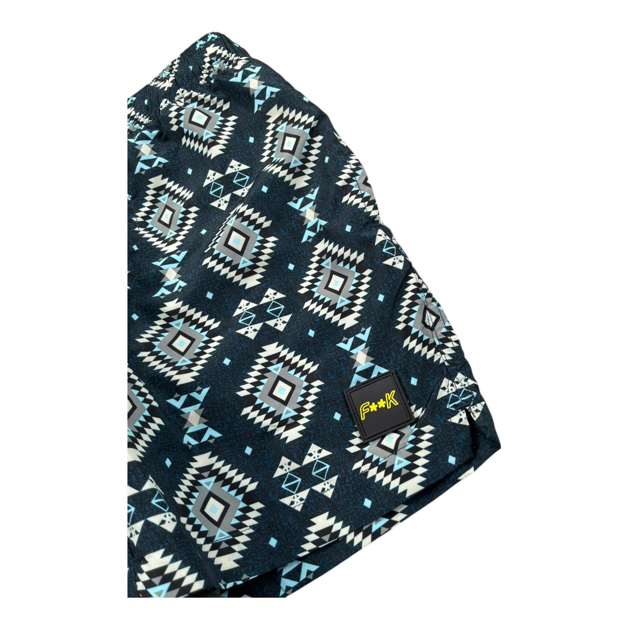 F**K Costume Modello Bermuda Tinta Unita con Fantasia per Bambino FJ25J02BA30X05 BLU F**K 