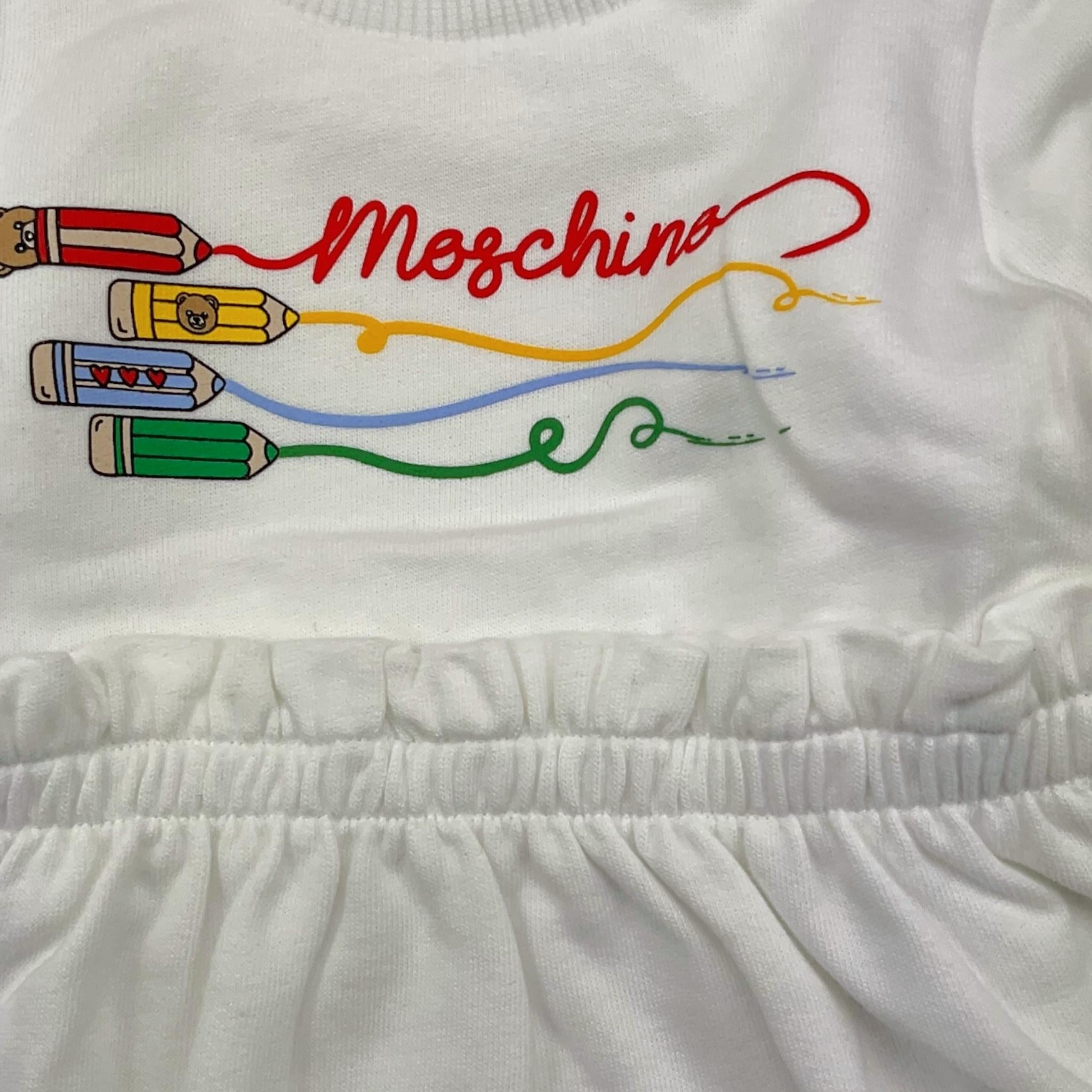 MOSCHINO abito girocollo tinta unita con stampa Bianco per Neonata MDV0CY BIANCO MOSCHINO 