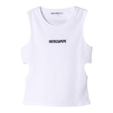 Patrizia Pepe Einfarbiges Tanktop mit weißem Logo-Print für Mädchen