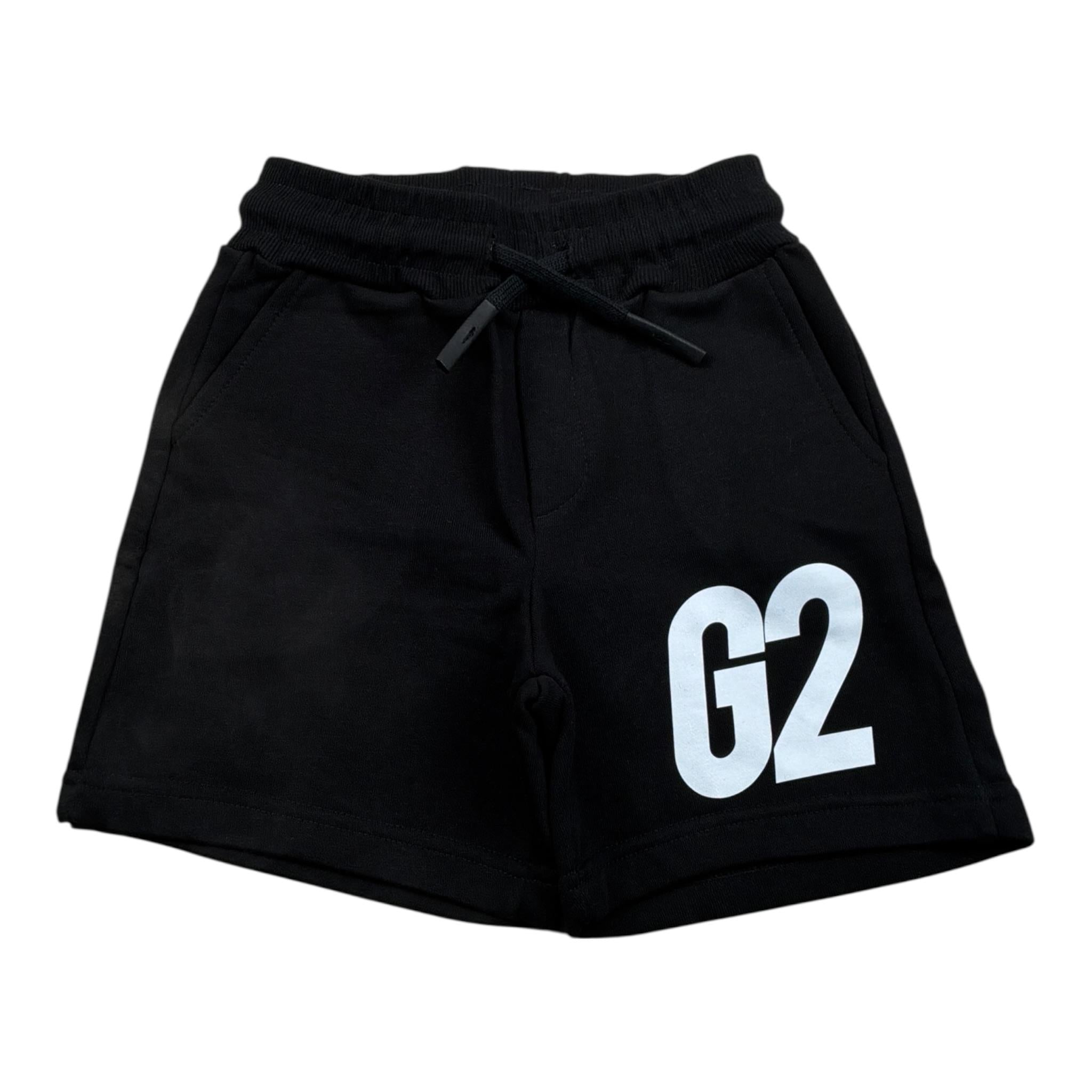 G2Firenze Bermuda tinta unita con Elastico In Vita Nero per Bambino G2LOGO NERO G2FIRENZE 