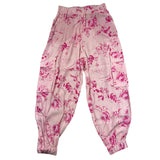 Miss Blumarine Einfarbige Hose mit Blumenmuster in Rosa für Mädchen