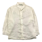 Paio Crippa Langarmshirt, einfarbig, koreanischer Kragen, Creme für Neugeborene