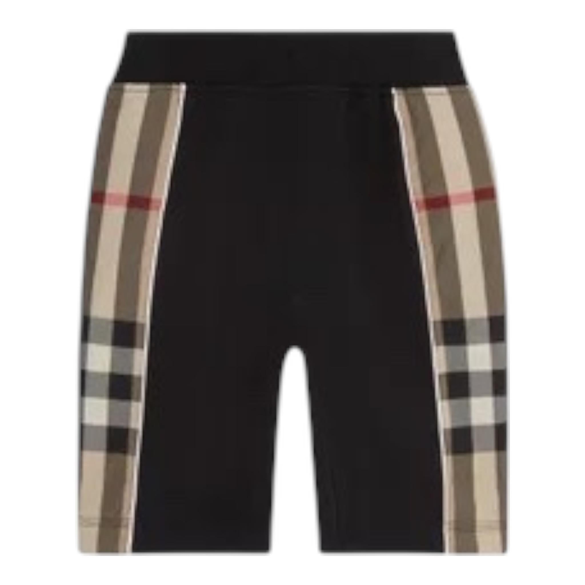 Burberry Bermuda Tinta Unita con Profili In Contrasto per Bambino 8050393 NERO BURBERRY 