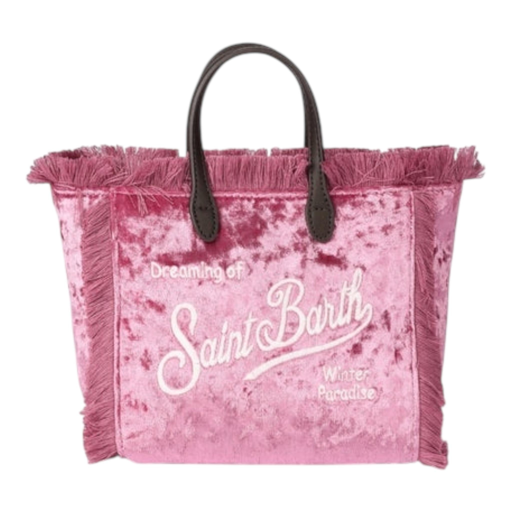 SAINT BARTH bosa tinta unita con frange in velluto Rosa per Bambina COL00033 ROSA SAINT BARTH 