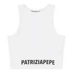 Patrizia Pepe Canotta Tinta Unita con Logo per Bambina 7M0808 BIANCO PATRIZIA PEPE 