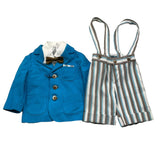 Helle Farben 4-teiliges Set Jacke-Shirt-Fliege-Bermudablau für Neugeborene