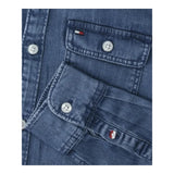 TOMMY HILFIGER camicia in denim tinta unita con tasche Blu per Bambino KB0KB08519 BLU TOMMY HILFIGER 