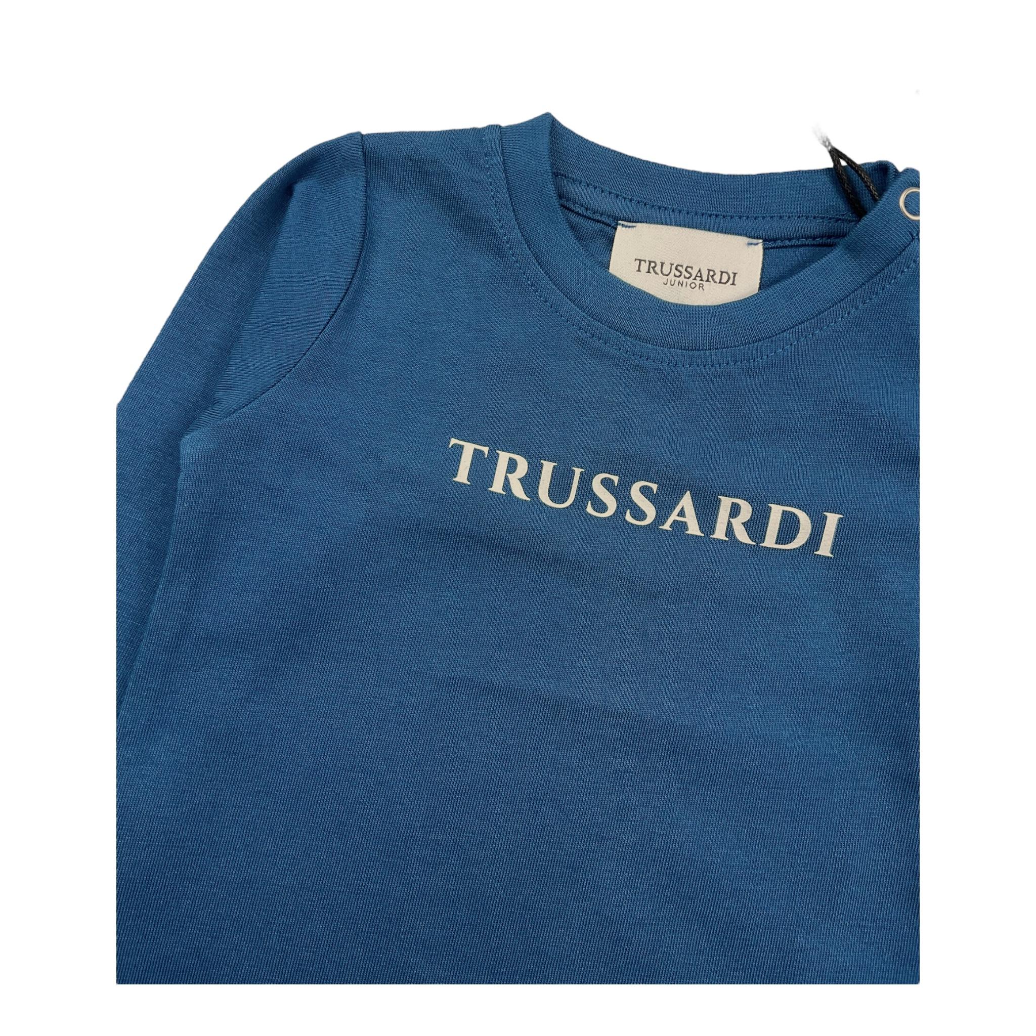 TRUSSARDI shirt girocollo tinta unita Blu per Neonato TIA24085TS BLU TRUSSARDI 