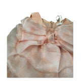 Miss Grant Abito Giromanica tinta unita con Fiocco Rosa per Bambina MG1276 ROSA MISS GRANT 