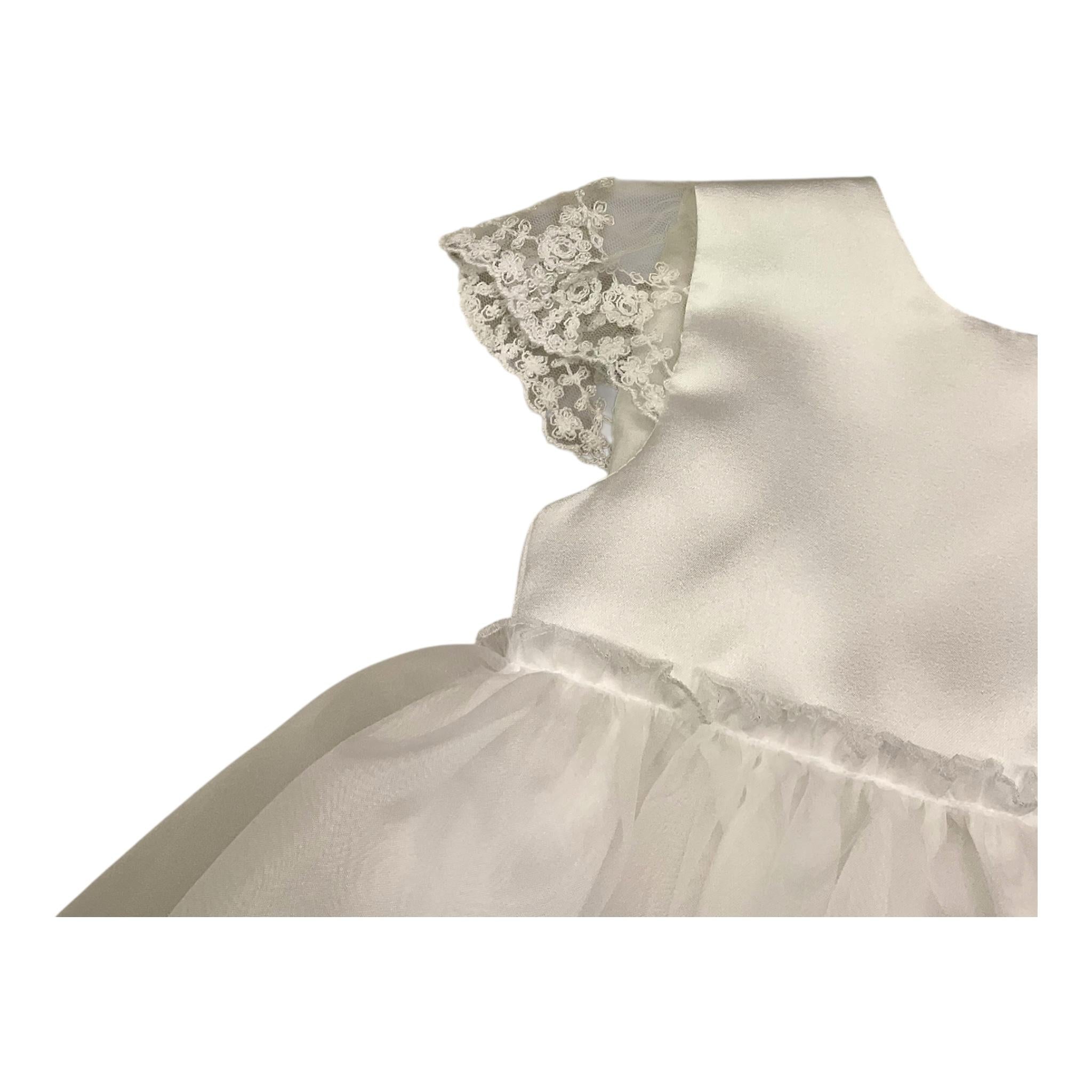 MINIMI abito mezza manica tinta unita con maniche in pizzo Bianco per Neonata 2421 BIANCO MINIMI 