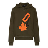 DSQUARED2 felpa tinta unita con cappuccio e stampa Verde per Bambino DQ2465X VERDE DSQUARED2 