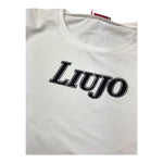 Liu Jo Shirt Girocollo Tinta Unita con Logo per Bambina GF4158 BIANCO LIU JO 