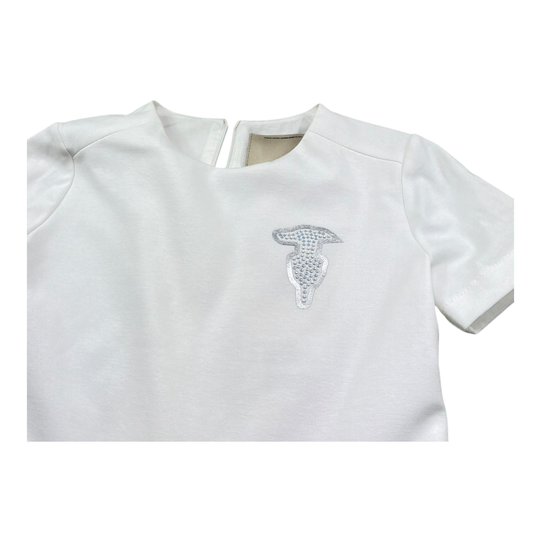 Trussardi Abito Mezza Manica Tinta Unita per Bambina TGP26059VE BIANCO TRUSSARDI 