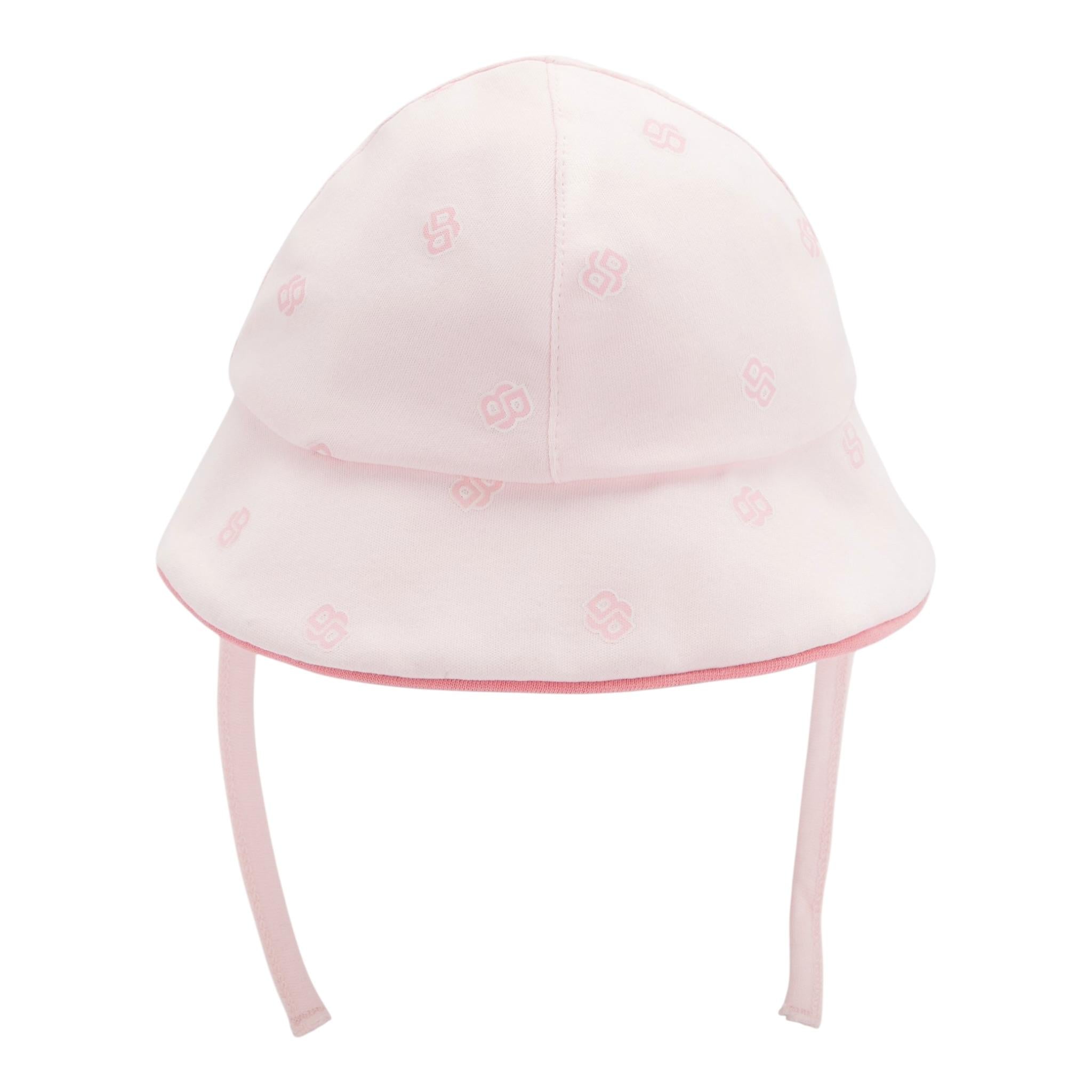 Boss Cappello Tinta Unita con Logo per Neonata J51673 ROSA BOSS 