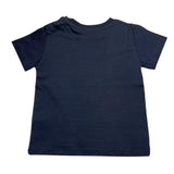 Cesare Paciotti T-Shirt, einfarbig, Rundhalsausschnitt, mit blauem Logo-Print für Neugeborene