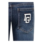 DOLCE & GABBANA jeans tinta unita con girovita regolabile Blu per Bambina L42F04 BLU DOLCE & GABBANA 