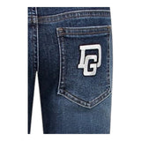 DOLCE & GABBANA jeans tinta unita con girovita regolabile Blu per Bambina L42F04 BLU DOLCE & GABBANA 