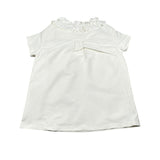 Dou Dou Abito Tinta Unita Mezza Manica per Bambina DW1A31 PANNA DOU DOU 