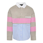 Dsquared2 Camicia Manica Lunga Bicolore per Bambino DQ2772 BIANCO/BEIGE DSQUARED2 
