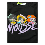 MOUSSE shirt girocollo tinta unita con stampa e rouches Nero per Bambina ROUCHES NERO MOUSSE 