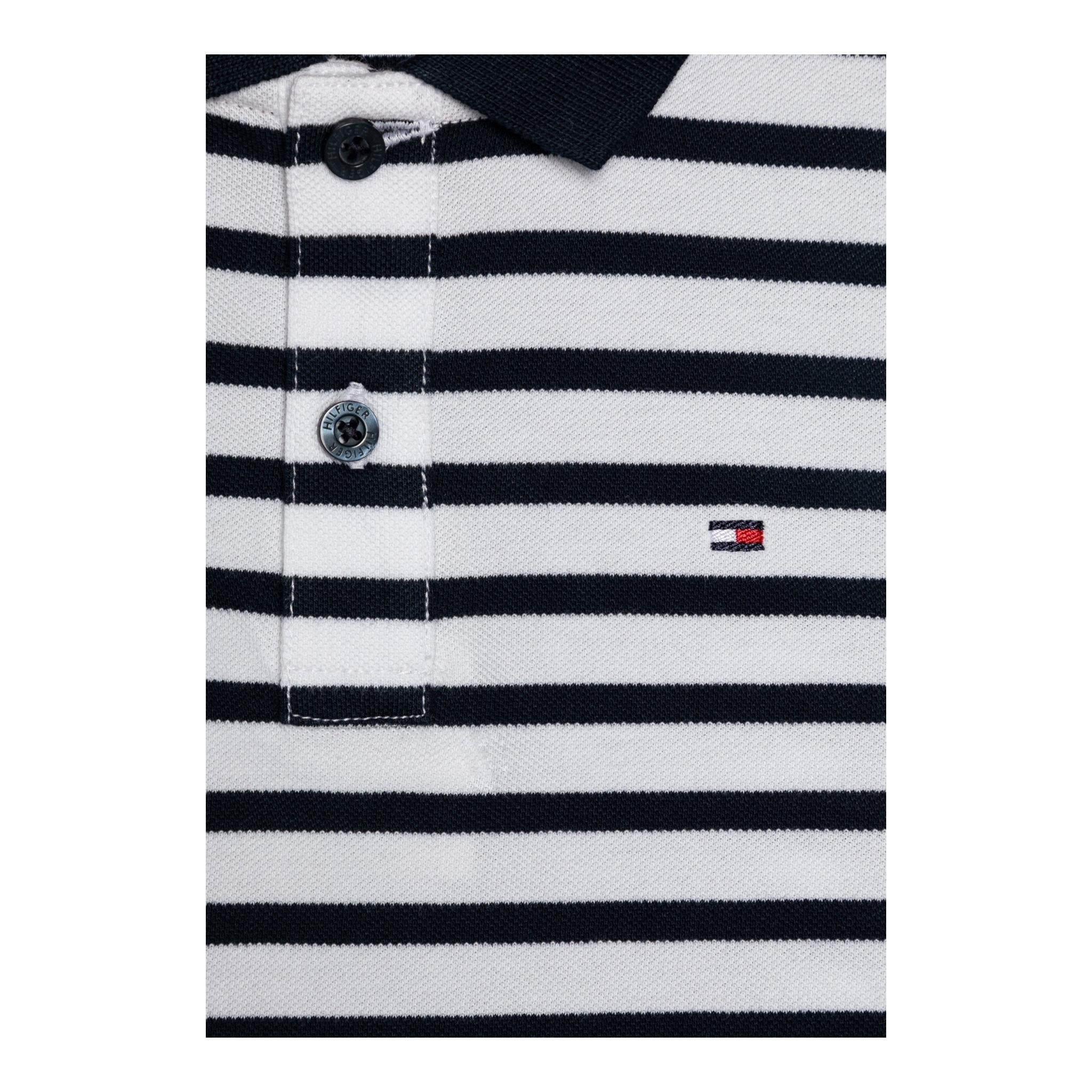 Tommy Hilfiger Polo Mezza Manica Fantasia A Righe per Bambino KB0KB09103 BIANCO/BLU TOMMY HILFIGER 